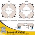 thumbnail image 3 of Soporte para plantas con ruedas ajustable de 15 a 22 unidades con ruedas giratorias bloqueables de 420 libras para macetas grandes de interiores y ext, 3 of 7