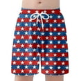 thumbnail image 4 of TOOYOU 4th Of July Boys Swim Trunks With Drawstring Elastic Waist Summer Casual American Flag Print Hawaii Holiday Beach Floral Shorts Durable Shorts For Boys Size 6-7 Years Red, 4 of 7