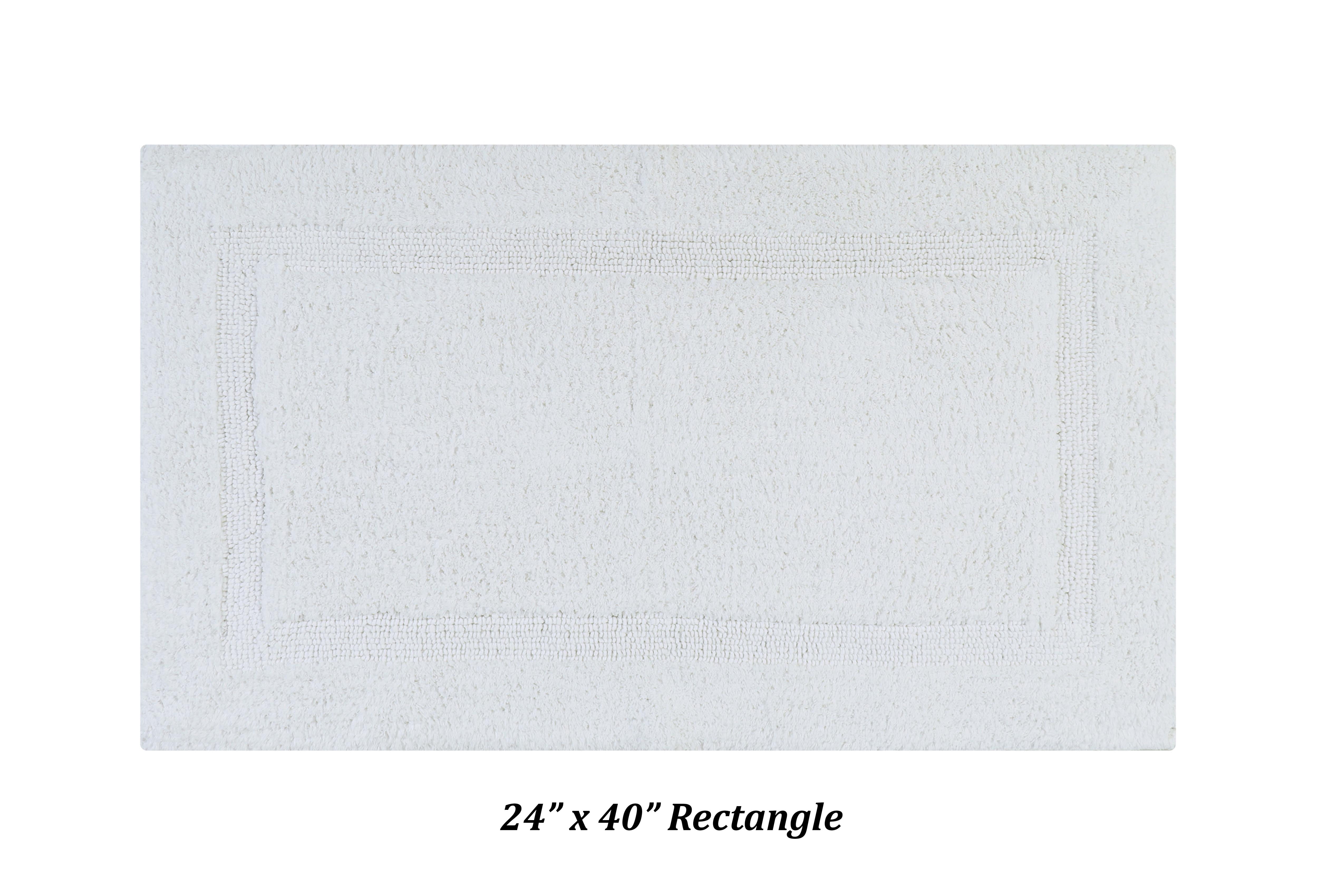 Better Trends Premium 3 Piece Bathroom Rug Set 100% Cotton, Extra Soft Tufted Bath Mat, Water Absorbent & Reversible Mat, White Lux Collection