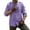 Purple, variant on Men's Vintage Shirt Retro Long Sleeve Button Down Collarless Shirts Summer Lightweight Work Shirt with Chest Pocket Purple XL