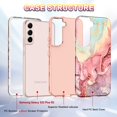 thumbnail image 3 of CASEFIV for Samsung Galaxy S22+/S22 Plus 5G Case, Marble Pattern 3 in 1 Heavy Duty Shockproof Full Body Rugged Hard PC+Soft Silicone Drop Protective Women Girls,Rose Gold, 3 of 8