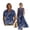 Blue Tree Leaf, variant on FOR U DESIGNS Green Leaf Print Linen-Style Couple Matching Outfits Men's Button Up Shirt and Women's Sleeveless Maxi Sundress with Pocket