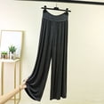 thumbnail image 2 of Womens Plus Size Wide Leg Palazzo Pants Drawstring Elastic Waist Pleated Flowy Trousers Fashion Vacation Workout Pants Gray, 2 of 5