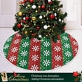 thumbnail image 6 of FMSHPON Christmas Snowflakes Geen Red Snow Xmas Christmas Tree Skirt Stand Mat for Holiday Party Decoration Indoor Outdoor 36 inches, 6 of 6