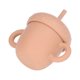 thumbnail image 2 of Taza con pajita para bebé, diseño de seta, mango antideslizante de silicona de grado alimenticio, taza para sorber de silicona antisalpicaduras con pajita, color naranja, 2 of 9