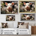 thumbnail image 4 of Designart "Playful Pig Cute Pig in the Flower Field II" Animals Floater Framed Wall Decor, 4 of 7