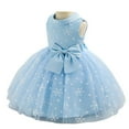 thumbnail image 1 of toraway Robes pour Enfants 7-8 Bébés Filles Robes Flocon de Neige Nœud Papillon Robe de Fête Formelle de Noël 5-6 Ans, 1 of 4