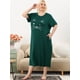 thumbnail image 2 of Women's Plus Size Nightgown Cat Print with Pocket Sleep Dress Sleepwear Dark Green 1X, 2 of 6