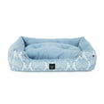 thumbnail image 2 of NICOLE MILLER NEW YORK PET Mod Damask Plushy Bolster Pet Bed, Cozy & Calming, Water Repellent, Non-Slip Bottom, 100% Machine Washable, Blue, Medium 30"x23"x8", 2 of 13