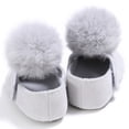 thumbnail image 2 of Infant Baby Girl Cute Pom Pom Anti-Slip Crib Shoes Pre-Walker Shoes 0-18M, 5 Colors (Grey, 3/12-18 Months), 2 of 2