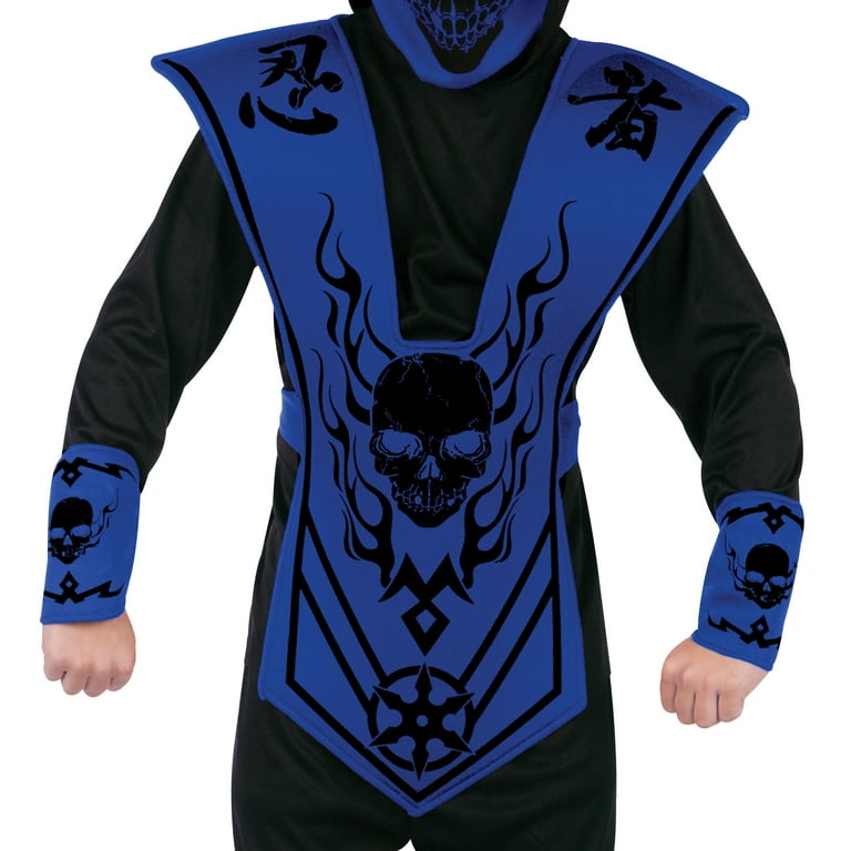 Skull Ninja Blue Halloween Costume for Children, Boys Size Small 6/7, by Way to Celebrate