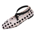 thumbnail image 2 of Jamicy Flats Shoes for Women Polka Dots Mesh Ballet Flats Bowknot Pointed Toe Ballerina Flats Closed Toe Comfortable Casual Work Shoes, 2 of 5