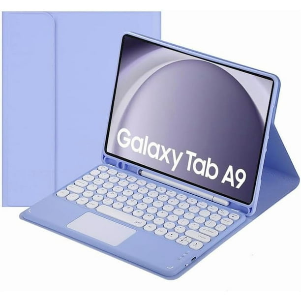 Funda con Teclado Táctil para Samsung Galaxy Tab A9 8.7'' 2023 (SM-X110/X115/X117), con Portalápices - Teclado Bluetooth Táctil Desmontable Magnéticamente