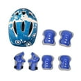 thumbnail image 2 of Kit de 7 cascos de bicicleta para niños con rodilleras, coderas y muñequeras, protectores portátiles para coderas y rodilleras, equipo de protección Azul profundo, 2 of 8