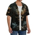 thumbnail image 4 of Honeii 's Vintage Ornate Skull for men's short-sleeved button-up collared shirt featuring a pocket, perfect for beach vacations, and travel adventures., 4 of 5