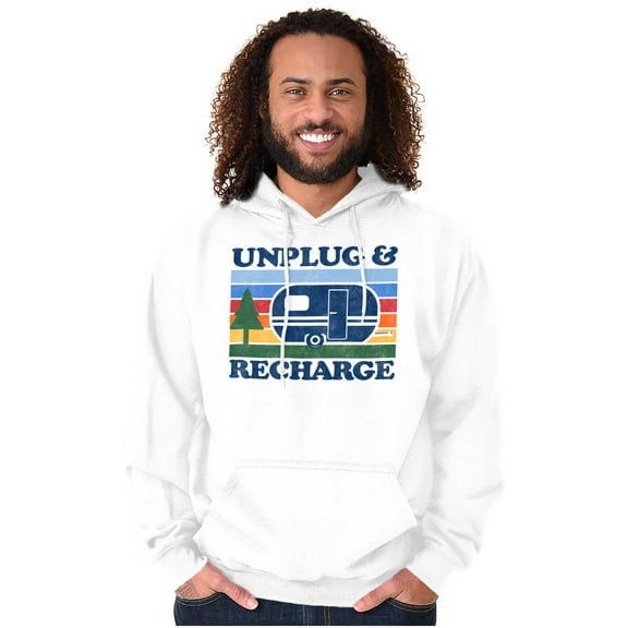 Refresh Recharge Outdoors Camp Lover Unisex Plus Fleece Graphic Hoodie Brisco Brands 5X