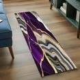 thumbnail image 5 of Purple Marble Kitchen Runner Rug 2x6 Washable Runners for Hallway Non Slip Grey Gold Texture Vintage Farmhouse Art Large Area Rug Indoor Floor Carpet for Bathroom Laundry Entryway Bedroom Living Room, 5 of 8