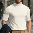 thumbnail image 5 of DxhmoneyHX Mens Short Sleeve Shirts High Collar Half Crew Neck Thermal T Shirt Casual Comfortable Thick Pullover Basic Tops, 5 of 5