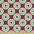 thumbnail image 1 of Abstract Art Fabric by the Yard, Retro Disc Shaped Circles Round Hipster Fashion Graphic Effect, Decorative Upholstery Fabric for Sofas and Home Accents, Cream and Dark Magenta by Ambesonne, 1 of 5