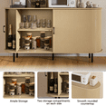 thumbnail image 7 of Waleaf 55" Sideboard Buffet Cabinet with Tambour Sliding Doors, Mid-Century Modern Fluted Console Table for Coffee Bar & Dining Room, 7 of 7