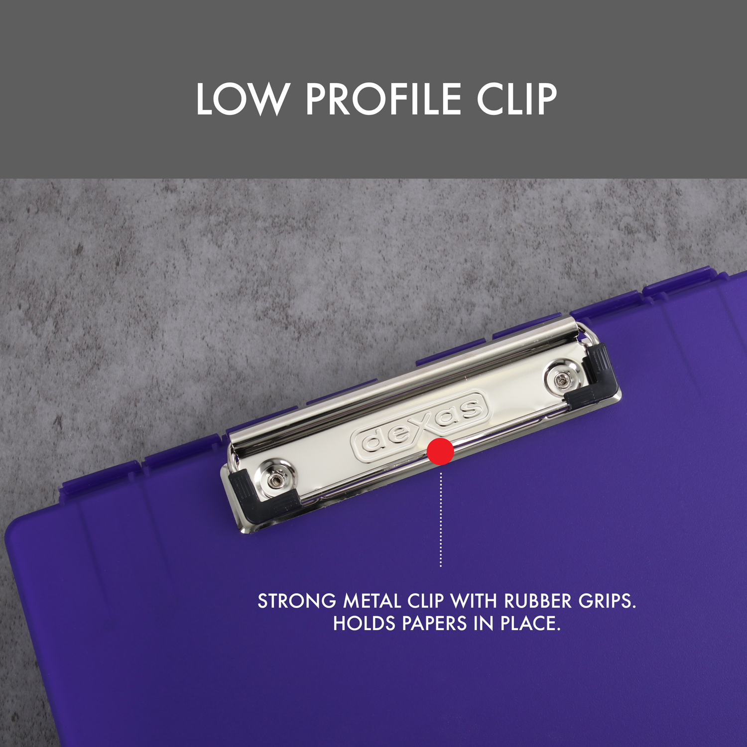Dexas Clipcase Storage Clipboard with Handle, Set of Two, Purple
