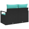 thumbnail image 5 of vidaXL 2-Seater Garden Sofa with Cushions Black Poly Rattan, 5 of 6