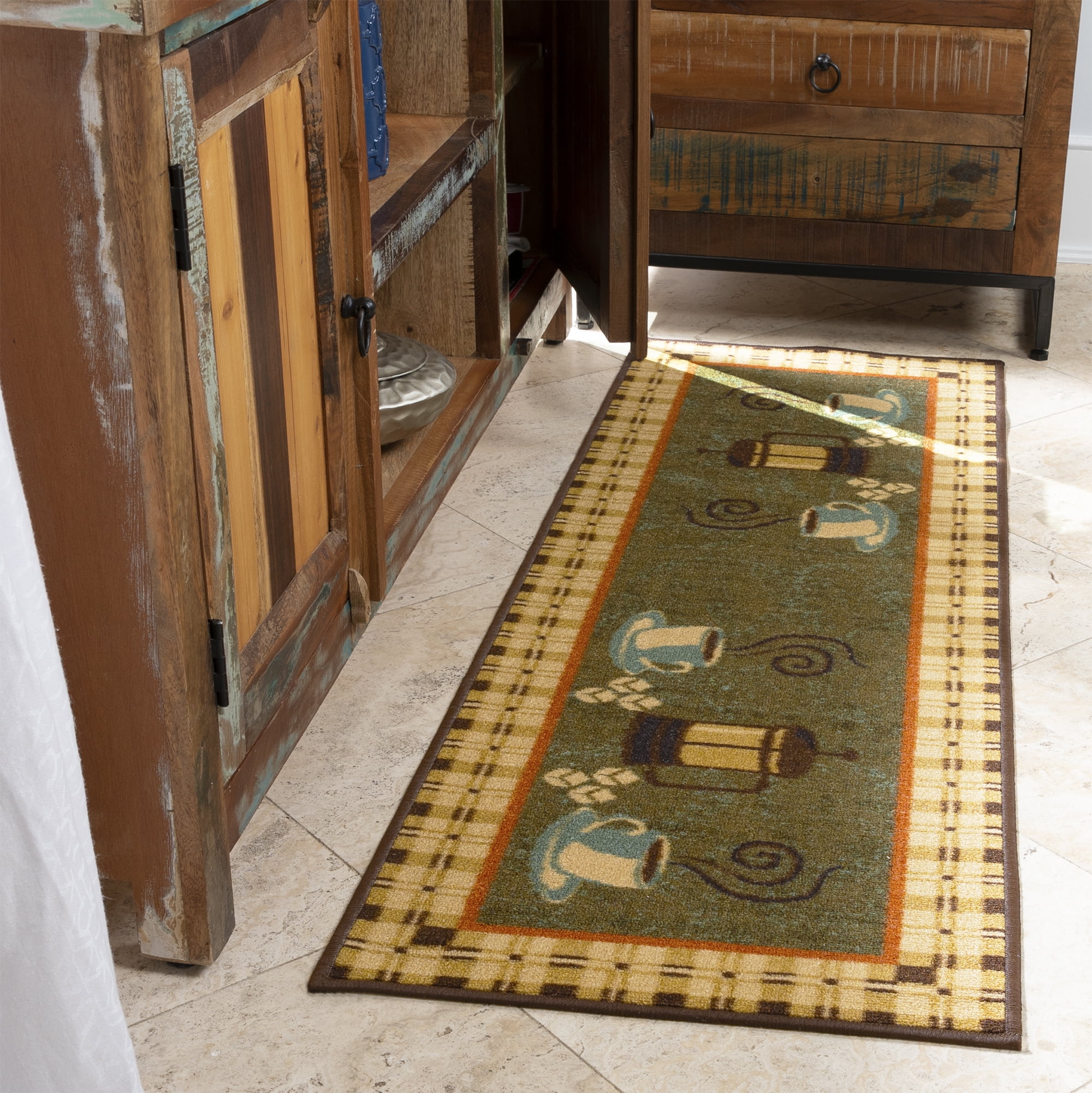 Ottomanson Siesta Coffee Themed Kitchen Runner Rug Walmart Com Walmart Com