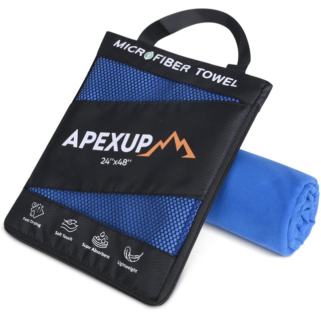 Toalla de viaje de microfibra APEXUP, 122 x 61 cm, secado rápido