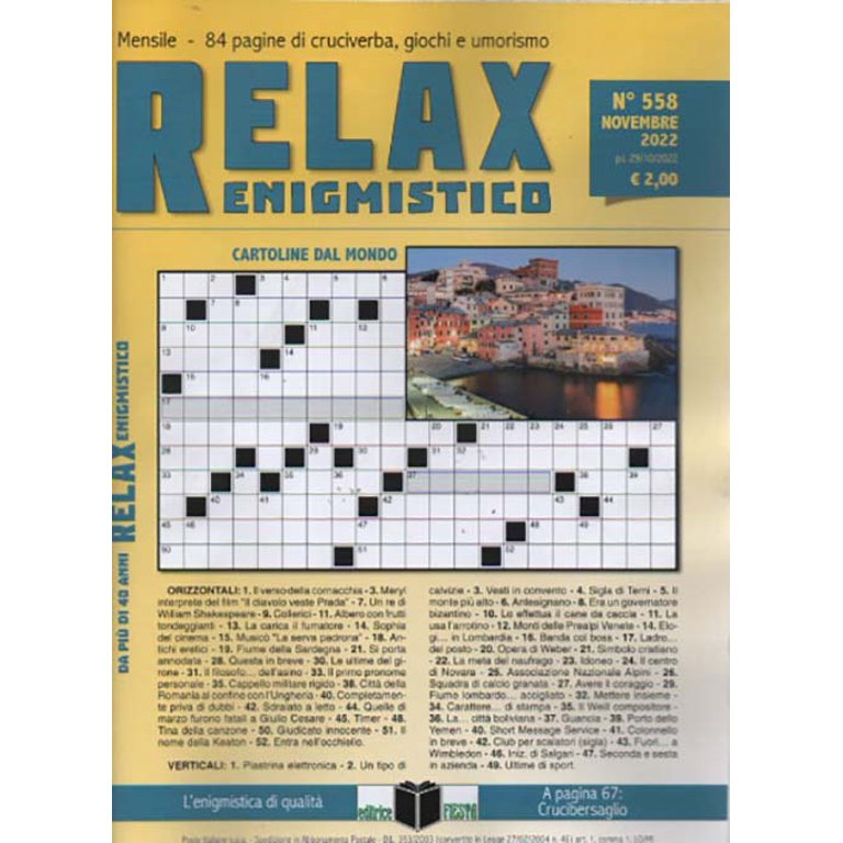 Relax Enigmistico Magazine November 2022 (Paperback - New-Adult