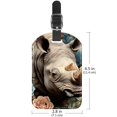 thumbnail image 6 of Square 2Pack PU Leather Abstract Rhinoceros Cruise Luggage Tag with Privacy Cover and Name ID Tag for Travel Handbags Backpacks Luggage Tags, 6 of 6