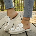 thumbnail image 5 of Gpaecead Women's Polka Dot Tassel Flat Mules Faux Suede Slip On Non Slip Shoes For Commute And Casual Style, White, 5 of 8