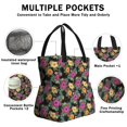 thumbnail image 3 of Pioneer Flower Floral Print Pattern Drawstring Lunch Bag Women - Drawstring Lunch Bag Insulated for Work Office - Stain-Resistant Large Lunchbags for Women with Multi-Pockets, 3 of 6