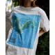 thumbnail image 5 of Camiseta holgada informal de algodón de gran tamaño de estilo hip hop callejero de manga corta blanca con estampado de inyección de tinta retro de verano, 5 of 5