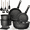 Black, variant on NULAS 21 Piece Pots and Pans Set Non Stick, Stackable RV Kitchen Cooking Set , Cookware Set with Detachable Handle, Dishwasher Safe, Oven Safe, Cream White