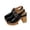 Black, variant on Tbopshirt Slides for Women with Arch Support Closed Toe Chunky High Heels Solid Color Trendy Summer Sandals