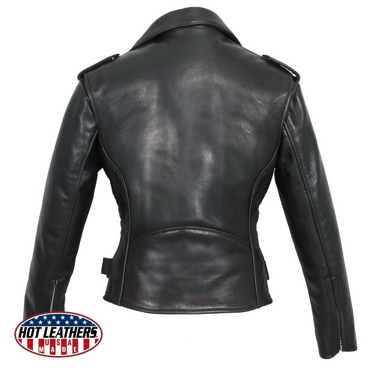 Black, X-Large Hot Leathers Womens Leather Lace-Up Sleeves Jacket 