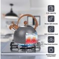 thumbnail image 4 of Whistling Tea Kettle, 2.5 Quart Stainless Whistle Teapot Water Boilers for Stovetops, Induction Stone Kettle with Loud Whistle - Perfect for Preparing, 4 of 4
