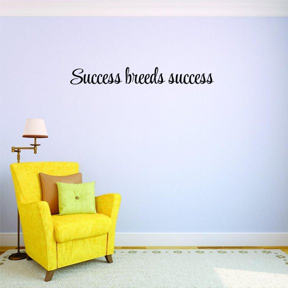 Custom Decals Success Breeds Success. Wall Art Size: 6 X 20 Inches Color: Black