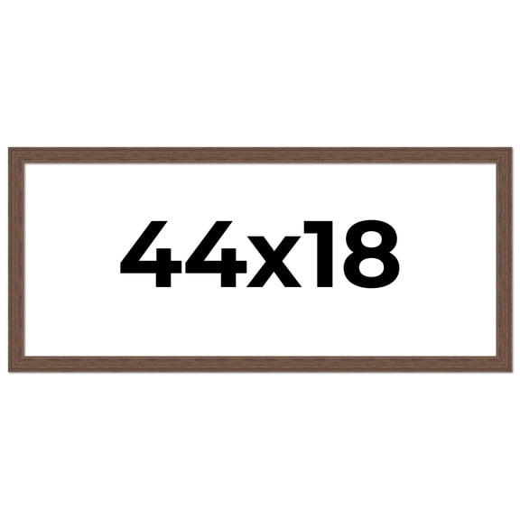 44x18 Frame Brown Farmhouse Solid Wood Picture Frame Width 1.5 Inches | Interior Frame Depth 0.5