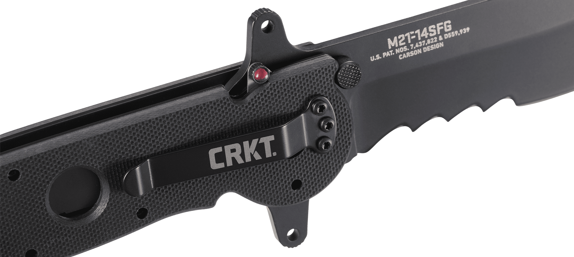 CRKT M21-14SFG Folding Knife with Liner Lock: 1.4116 Veff Serrations Blade, G10 Handle, Reversible Pocket Clip, M21-14SFG