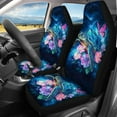 thumbnail image 2 of Renewold Sea Turtle Flower Butterfly Galaxy Car Seat Cover Full Set for Women Men, Front & Rear Car Seats Protector Vehicle Split Bench Covers, Easy to Install, 2 of 7