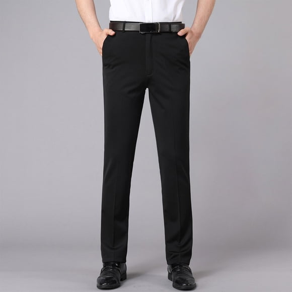 Mceream Pantalon Habillé pour Homme Grande Taille Coupe Classique Taille Extensible devant Plat Infroissable Pantalon Formel pour Affaires et Bureau Pantalon Elegante Para Hombre Noir 30