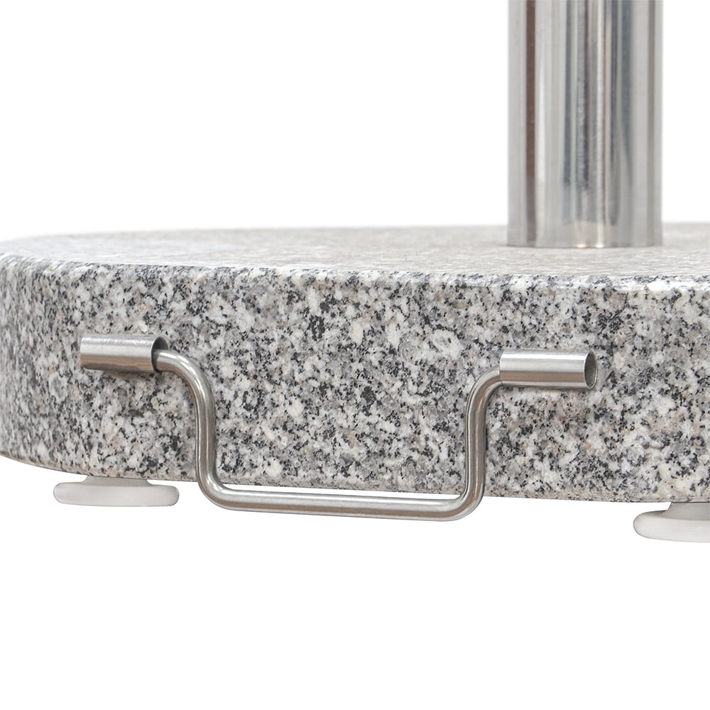 Abble 66lbs Heavy Duty Round Granite Heavy Duty Umbrella Base Stand with Wheels and Handle in Gray