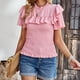 thumbnail image 5 of Elegante blusa informal de manga corta con cuello redondo para primavera y verano para mujer OAVQHLG3B Store lin121212, 5 of 5