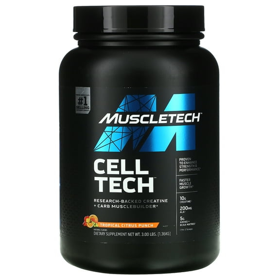 MuscleTech Cell-Tech™ Creatine, Tropical Citrus Punch, 3 lbs (1.36 kg)