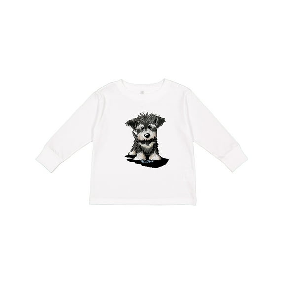 Inktastic Schnauzer Pup Boys or Girls Long Sleeve Toddler T-Shirt