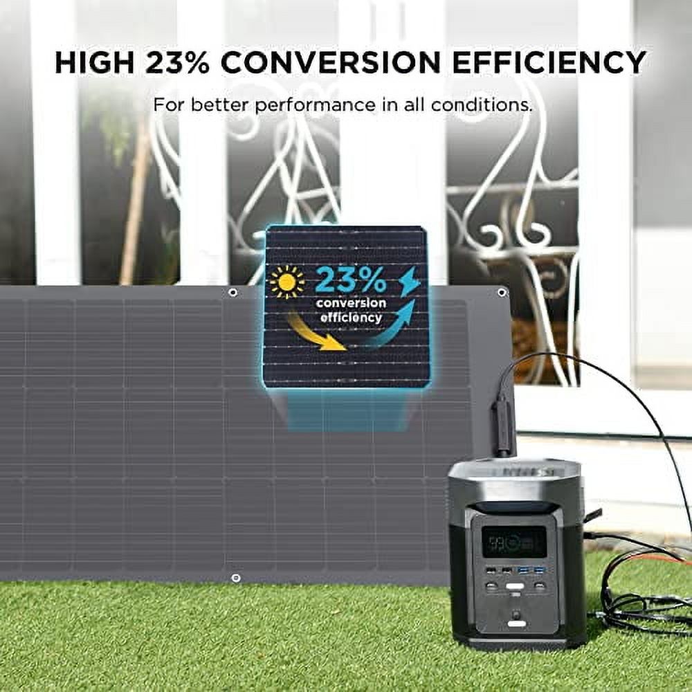 EF ECOFLOW 100W Flexible Solar Panel with High Efficiency Solar Modules, IP68 Waterproofing, Ideal for Off-Grid Solar Panel Kits, PV Charging, Power Kits & Ecosystem