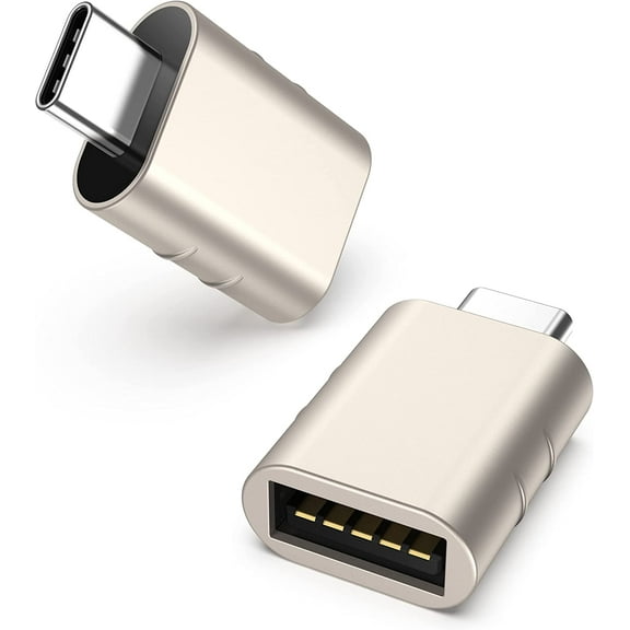 Syntech USB C to USB Adapter Pack of 2 USB C Male to USB3 Female Adapter Compatible with iPhone 16 Pro Max MacBook Pro Air 2023 iMac iPad mini Pro, Other Type C or Thunderbolt 4/3 Devices, Starlight