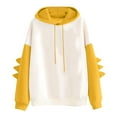 thumbnail image 3 of Dinosaur Hoodie for Women Long Sleeve Color Block Cute Dino Hoodies Hooded Sweatshirt Hoodie Women Pullover, 3 of 5