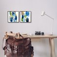 thumbnail image 2 of Stupell Industries Round Abstract Pebbled Shapes Layered Blue Tones Painting Black Framed Art Print Wall Art, Set of 2, Design by Liz Jardine, 2 of 8